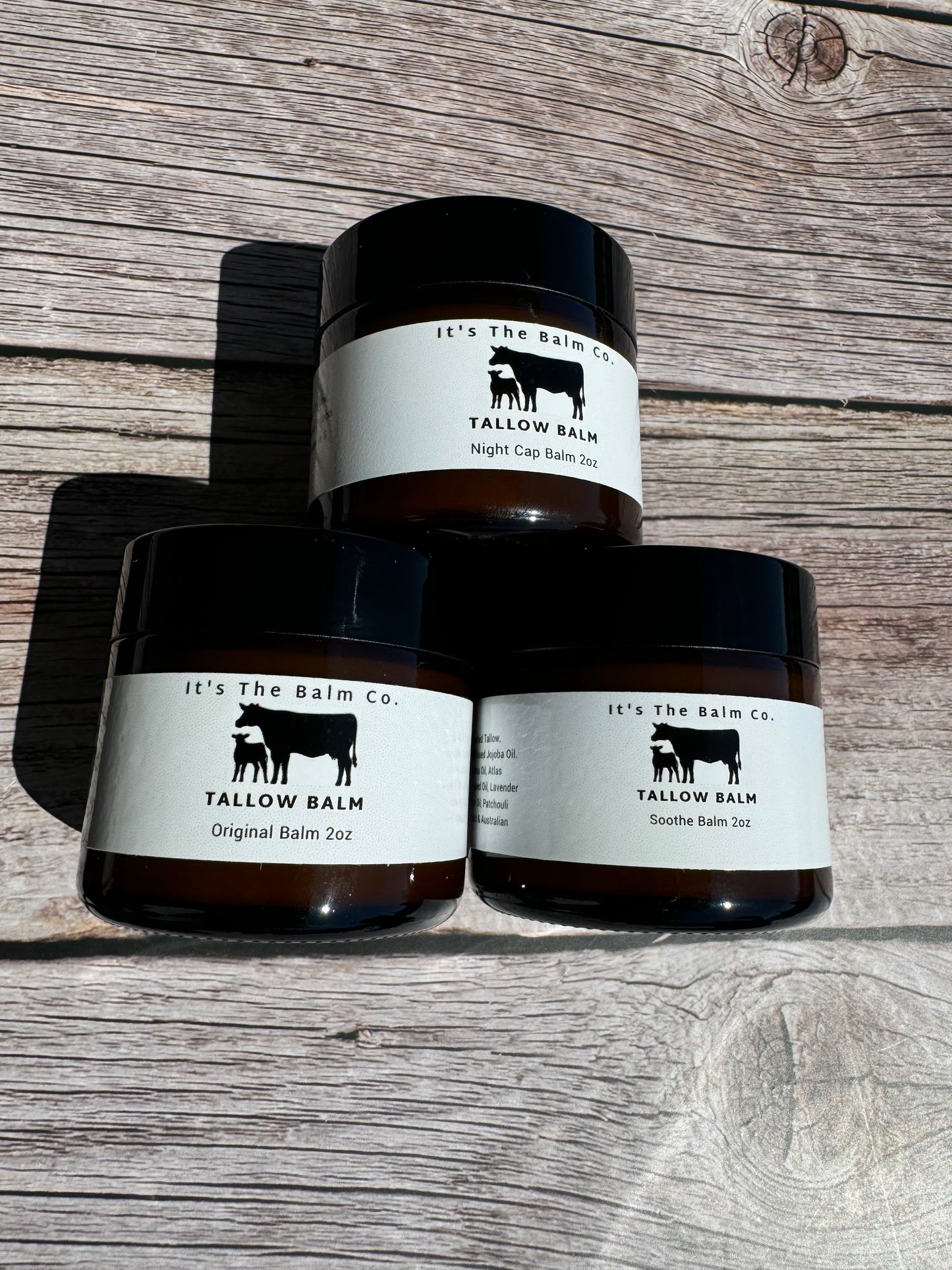 6oz - CREME DE LA BALM TRIO (ORIGINAL, SOOTHE, & NIGHT CAP TALLOW BALM)