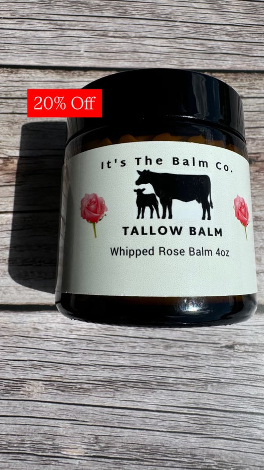 4oz - WHIPPED ROSE TALLOW BALM