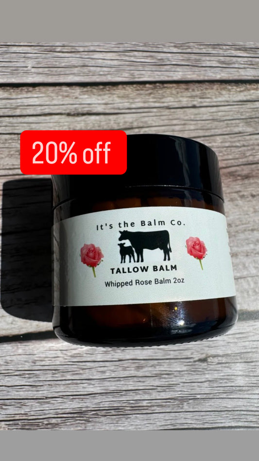 2oz - WHIPPED ROSE TALLOW BALM