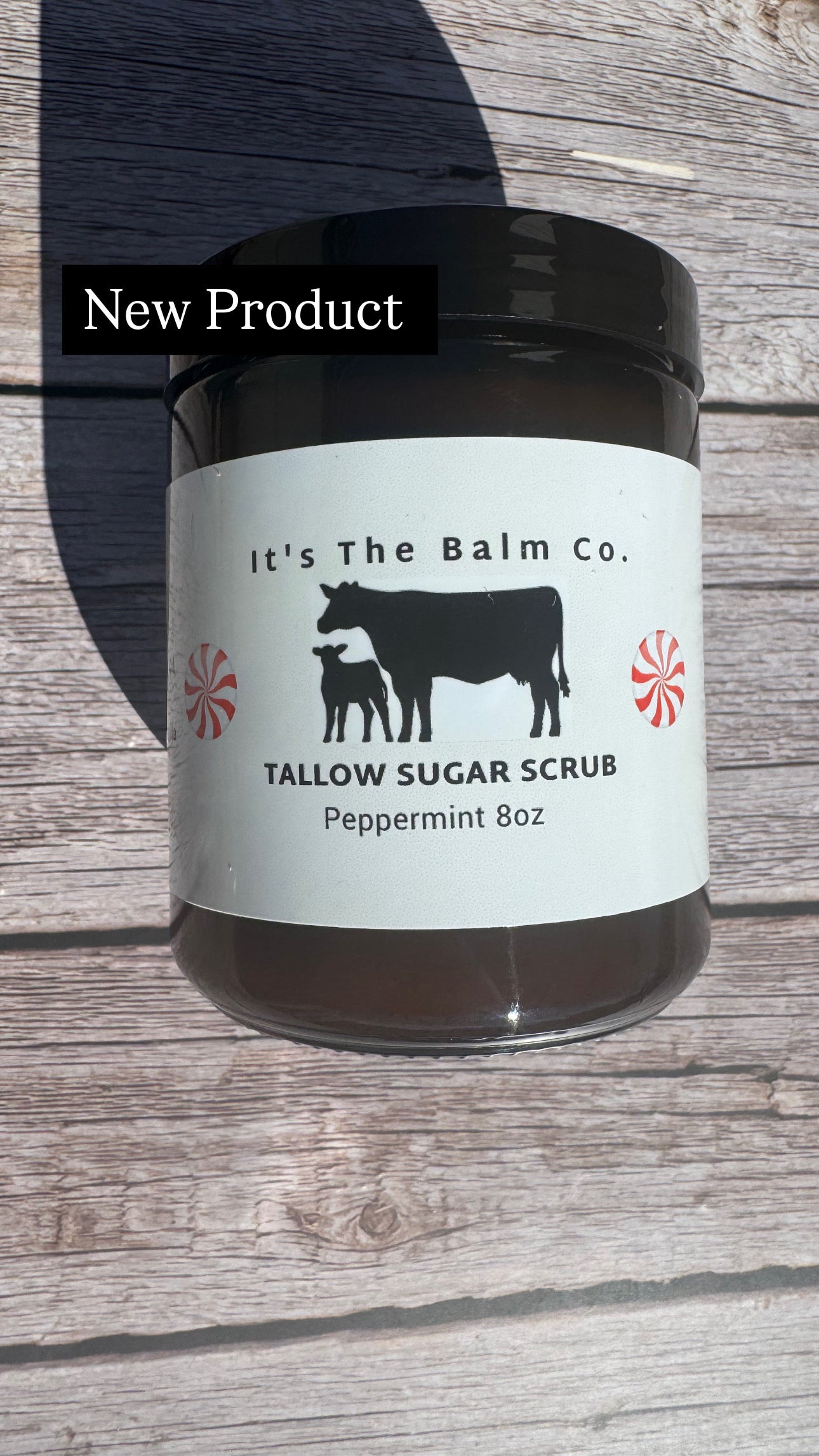 8oz- WHIPPED PEPPERMINT TALLOW SUGAR SCRUB