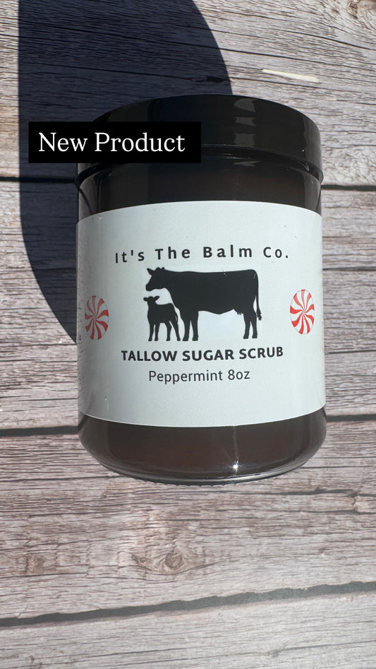 8oz- WHIPPED PEPPERMINT TALLOW SUGAR SCRUB