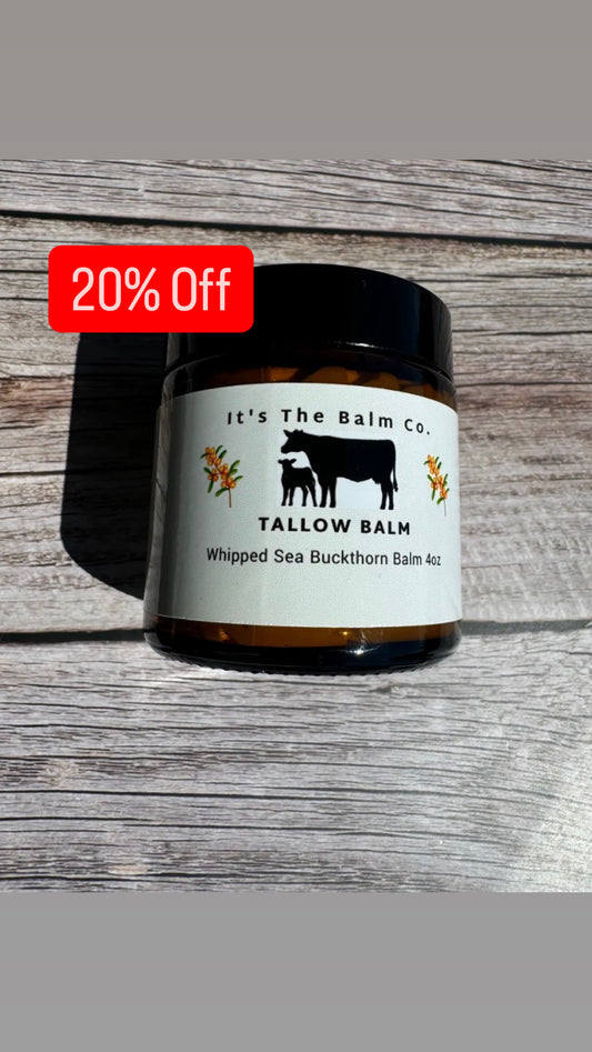 4oz - WHIPPED SEA BUCKTHORN TALLOW BALM