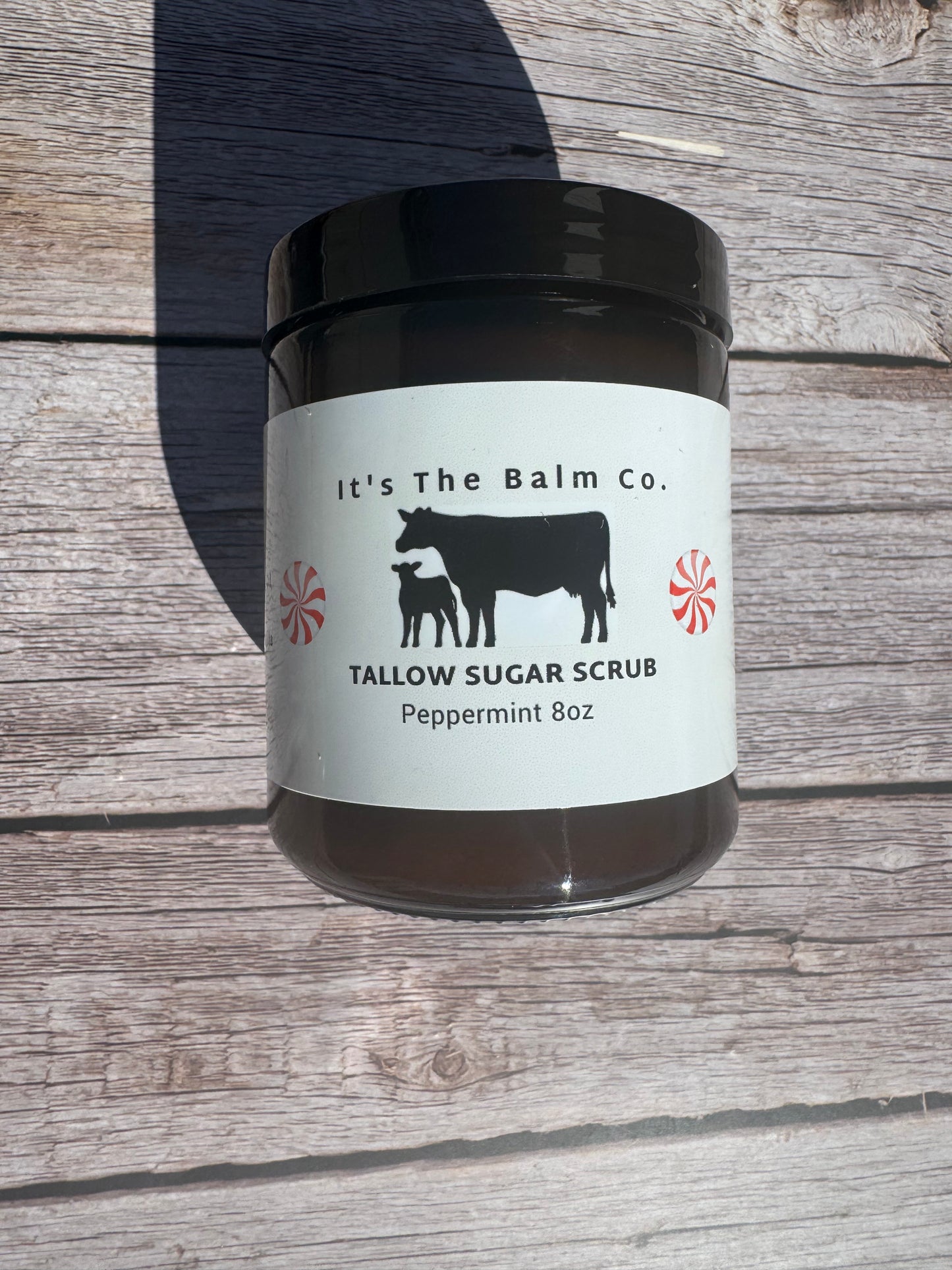 8oz- WHIPPED PEPPERMINT TALLOW SUGAR SCRUB
