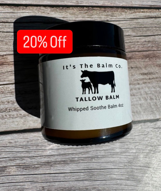 4oz - WHIPPED SOOTHE TALLOW BALM