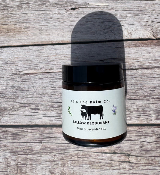 4oz - TALLOW CREAM DEODORANT - MINT AND LAVENDER